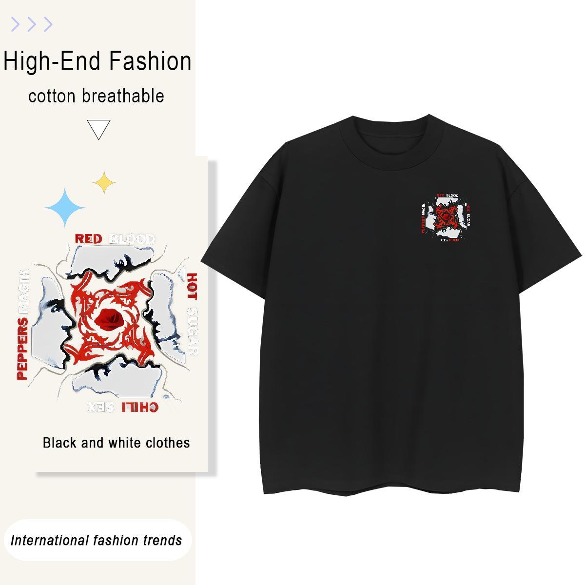 Brand Women Tees 100% Cotton 230g scary Casual T-Shirts for Women Round Neck Short Sleeve Cartoon Printing L-4XL Clothes Shirt