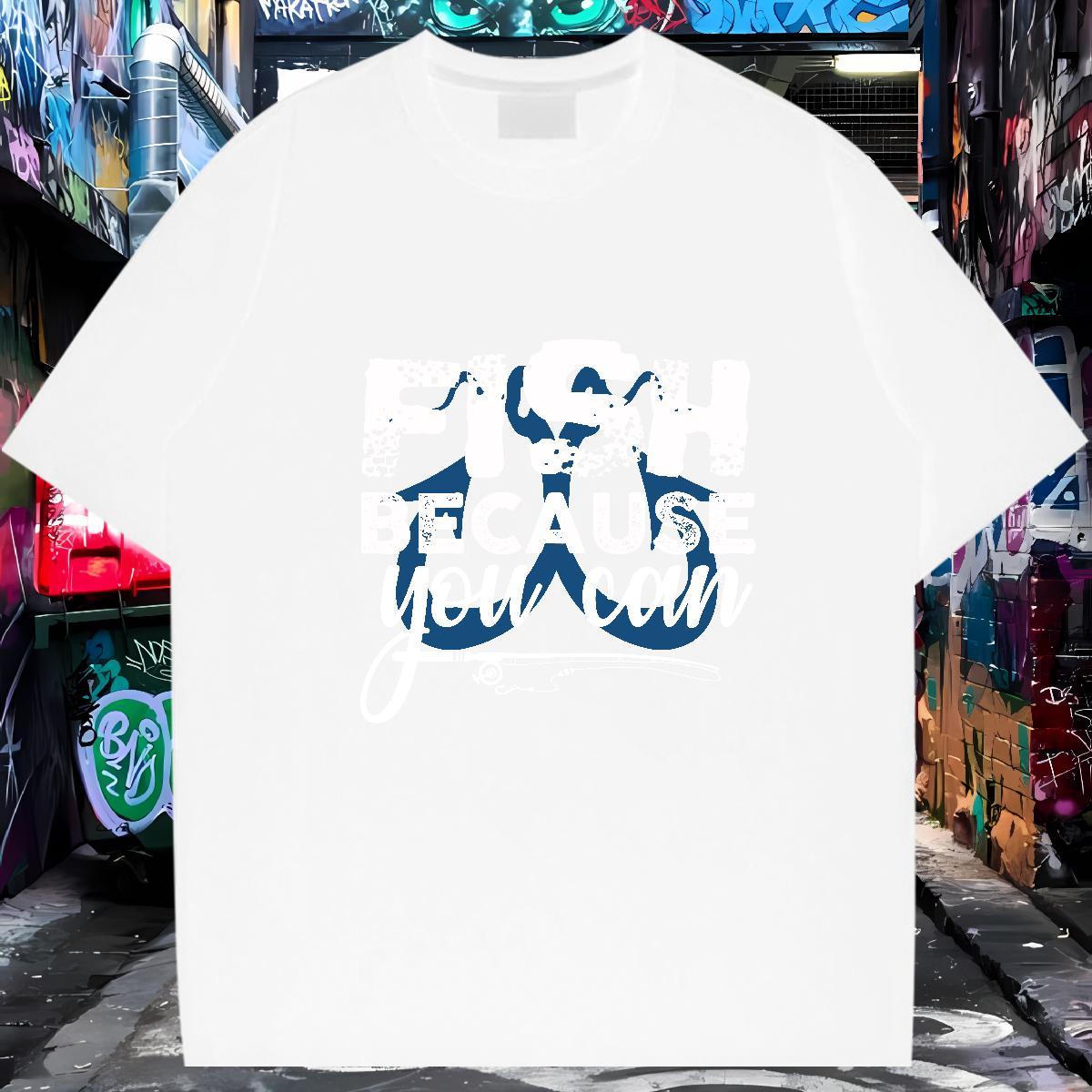 Unisex fish T shirt Hip Hop Men Clothes T-Shirt 230g Cotton 2024 Summer Breathable Crew Neck Custom Anime Wear