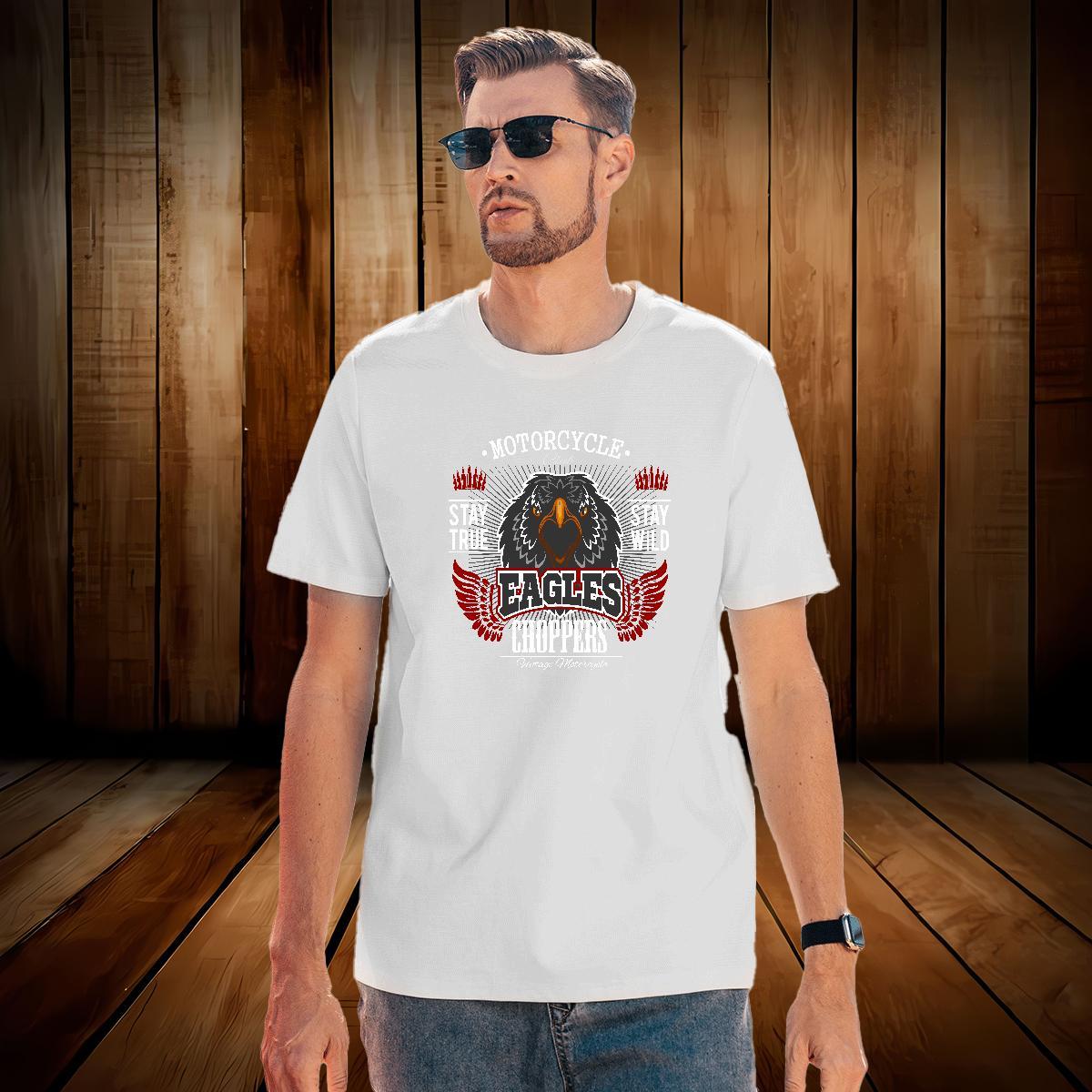 Loose eagle T shirt Anime Printing Street Men Tshirts 230g 100% Cotton Fashion Design Round Neck Short Sleeve Cartoon Printing L-4XL Top Tees