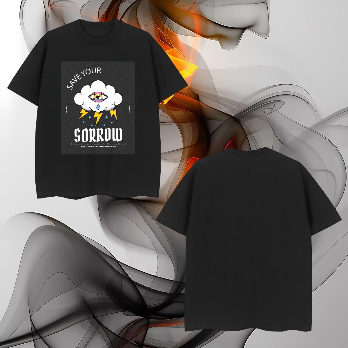 Unisex watching Men T Shirts Street Casual Couples T Shirts 230g 100% Cotton New Short Sleeve O-Neck Black Oversized Clothings
