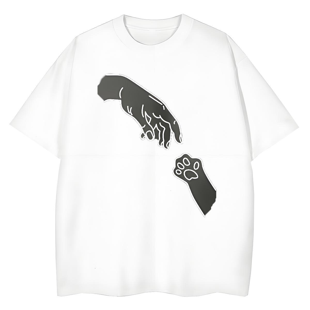 DIY Womens T Shirts 100% Cotton 230g Short Sleeve O-Neck Casual Daily Wear hands Womens Tshirts Lady DIY Anime Clothes Shirt
