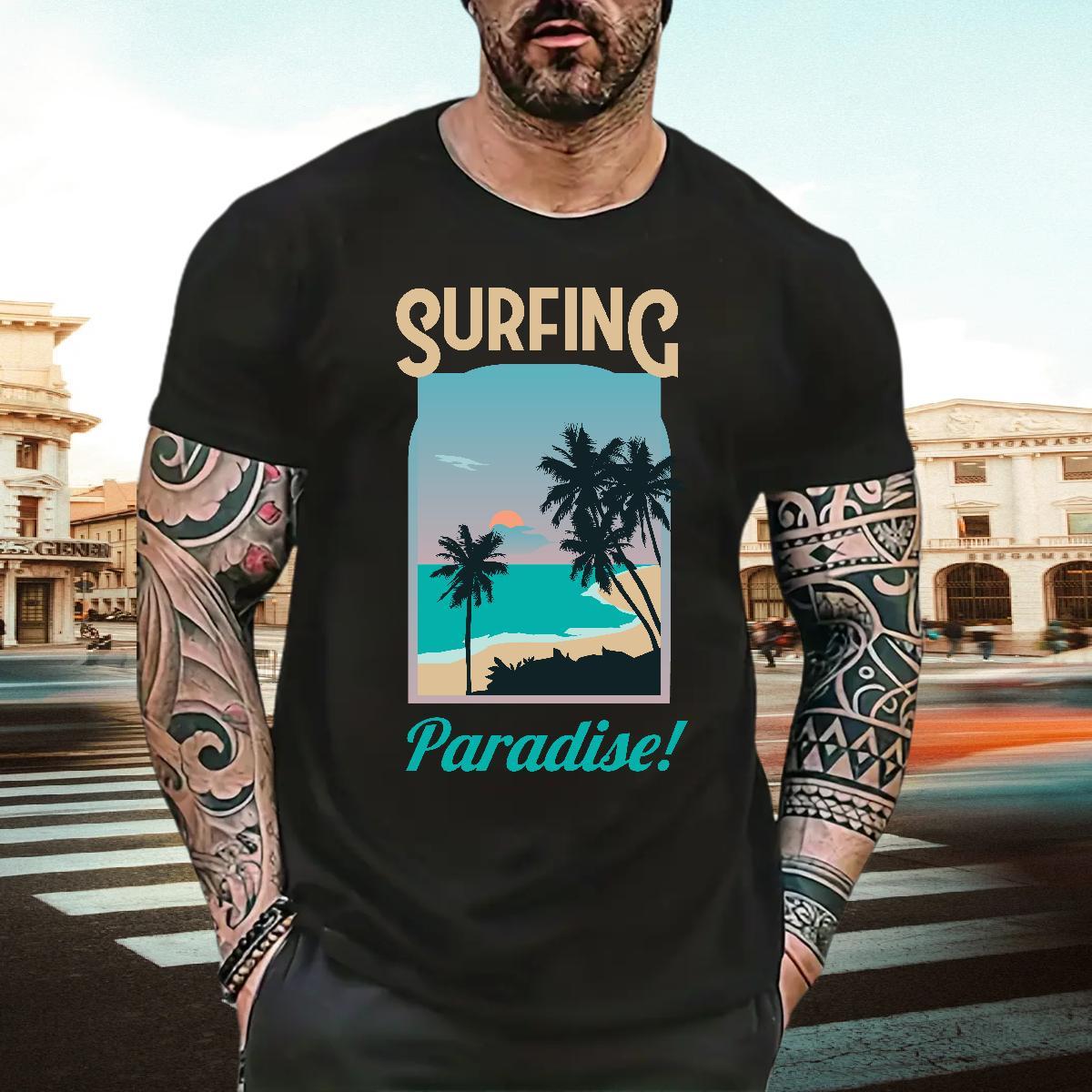 Classic Men Tees Beach 230g 100% Cotton Custom Anime Short Sleeve Soft skateboarding T shirt Fashion Design Tops Shirt