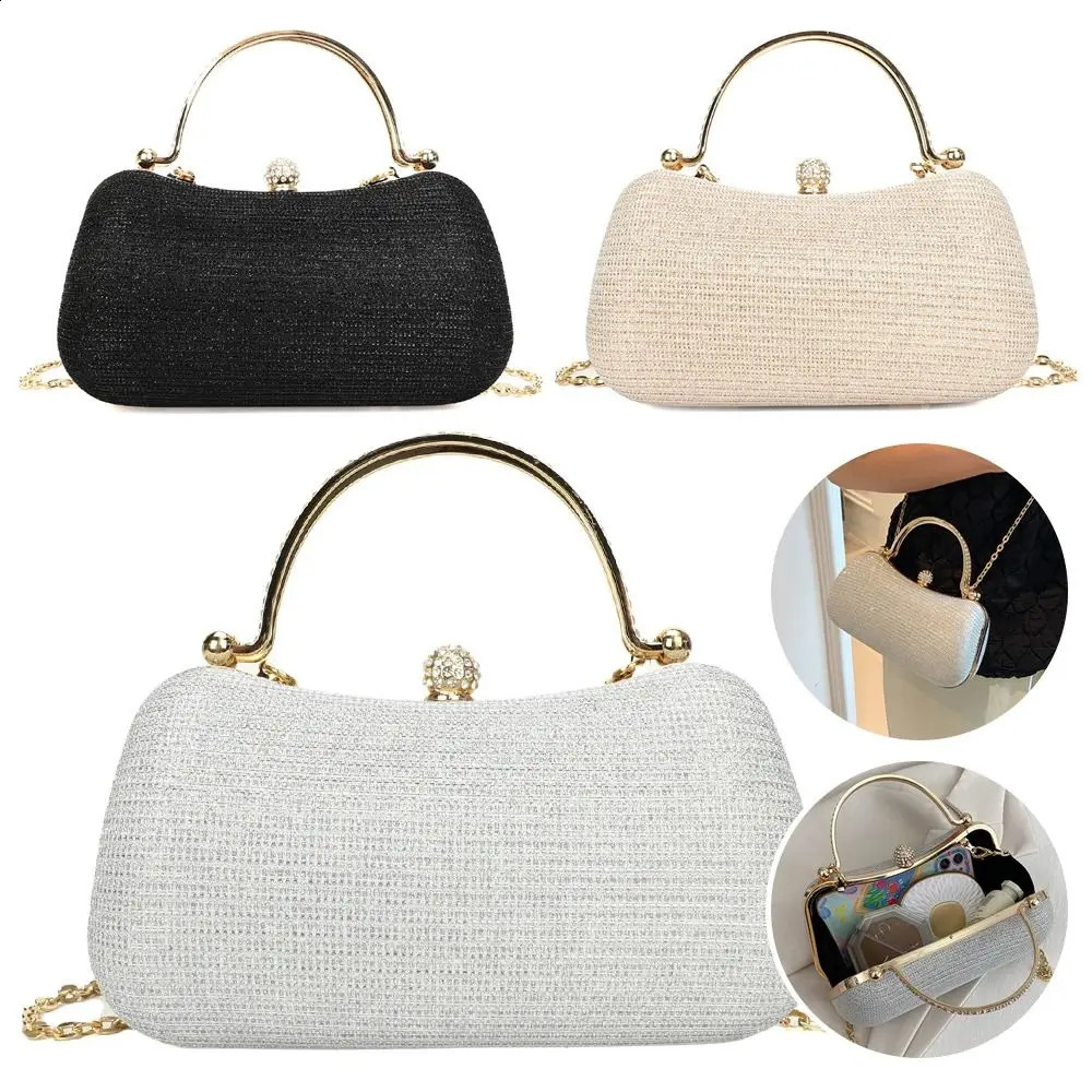 1 Wedding Bridal Bead Womens Evening Bag Chain Shoulder Elegant Rhinestone Clutch Egg shaped 240822