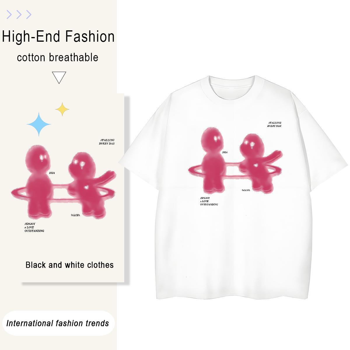 Designer Women Tshirts 230g 100% Cotton painting Daily Wear T shirt Breathable Custom Printed Clothes