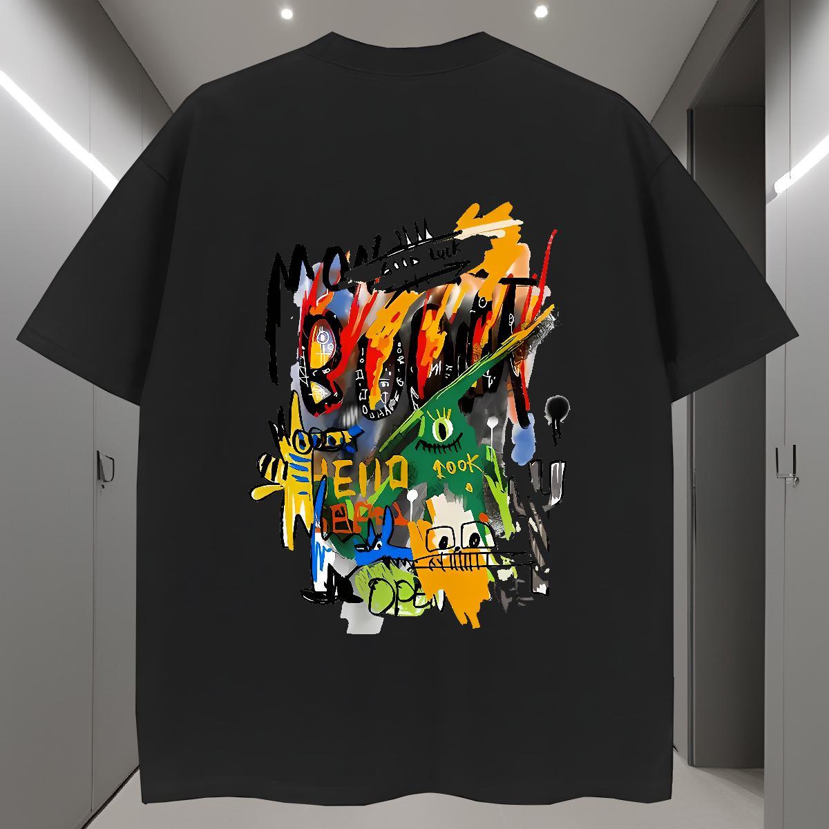 Fashion Design Men Tshirts 230g Cotton Casual Daily Wear graffiti Short Sleeve Soft T shirt Classic Plus Size Custom Tee Shirt