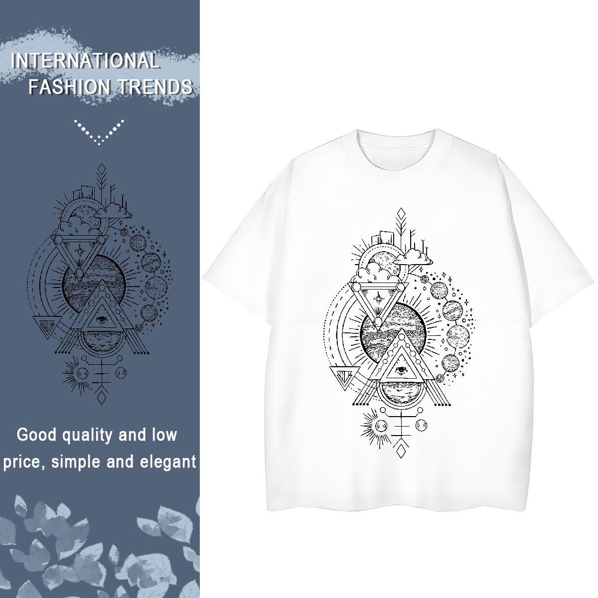 New Woman T Shirts 230g Cotton Crew Neck Breathable Sports Casual eye of the devil Couples T Shirts High quality Oversized L-4XL Tops Tees