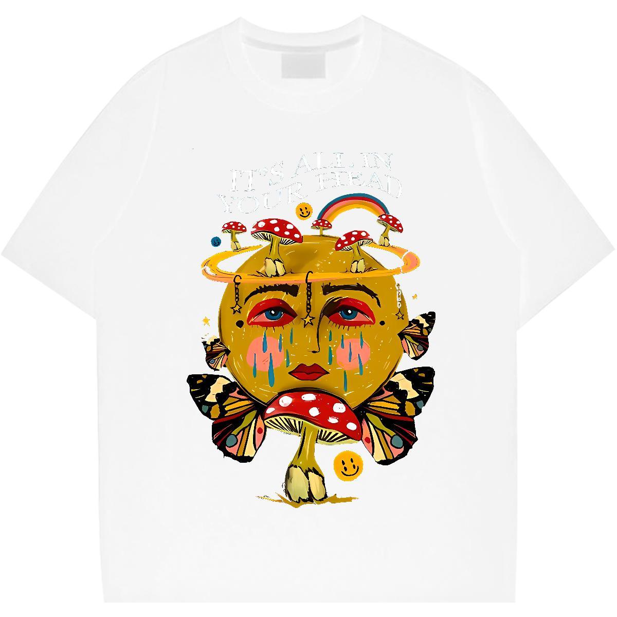 Fashion Men Tshirts 230g Pure Cotton Sports Casual rainbow Breathable Short Sleeve Men T Shirts Unisex Oversized 4XL Tops Tees