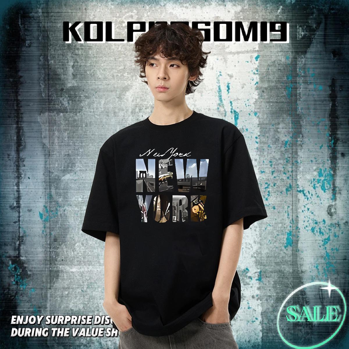 Soft Men Tshirts High Street Hip Hop 230g 100% Cotton Oversized 4XL Breathable Crew Neck New York T Shirt For Man Fashion Designer Wear