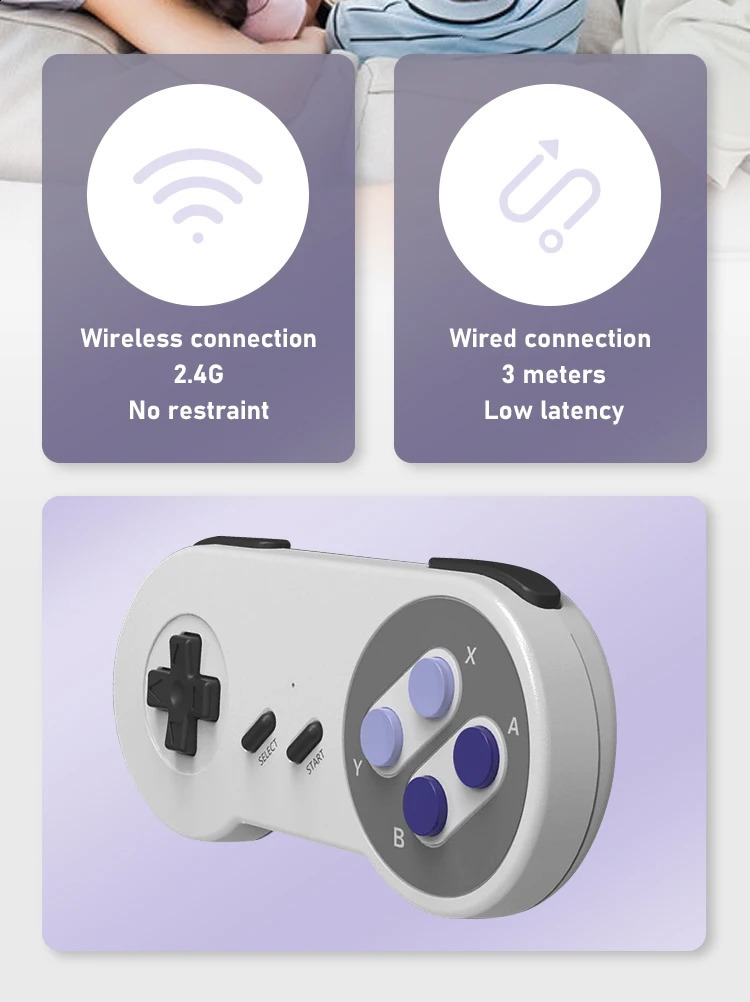 VILCORN 16 bit wireless/wired retro video game console with built-in 4800Everdrive games SNES NES FC home gaming console 240810