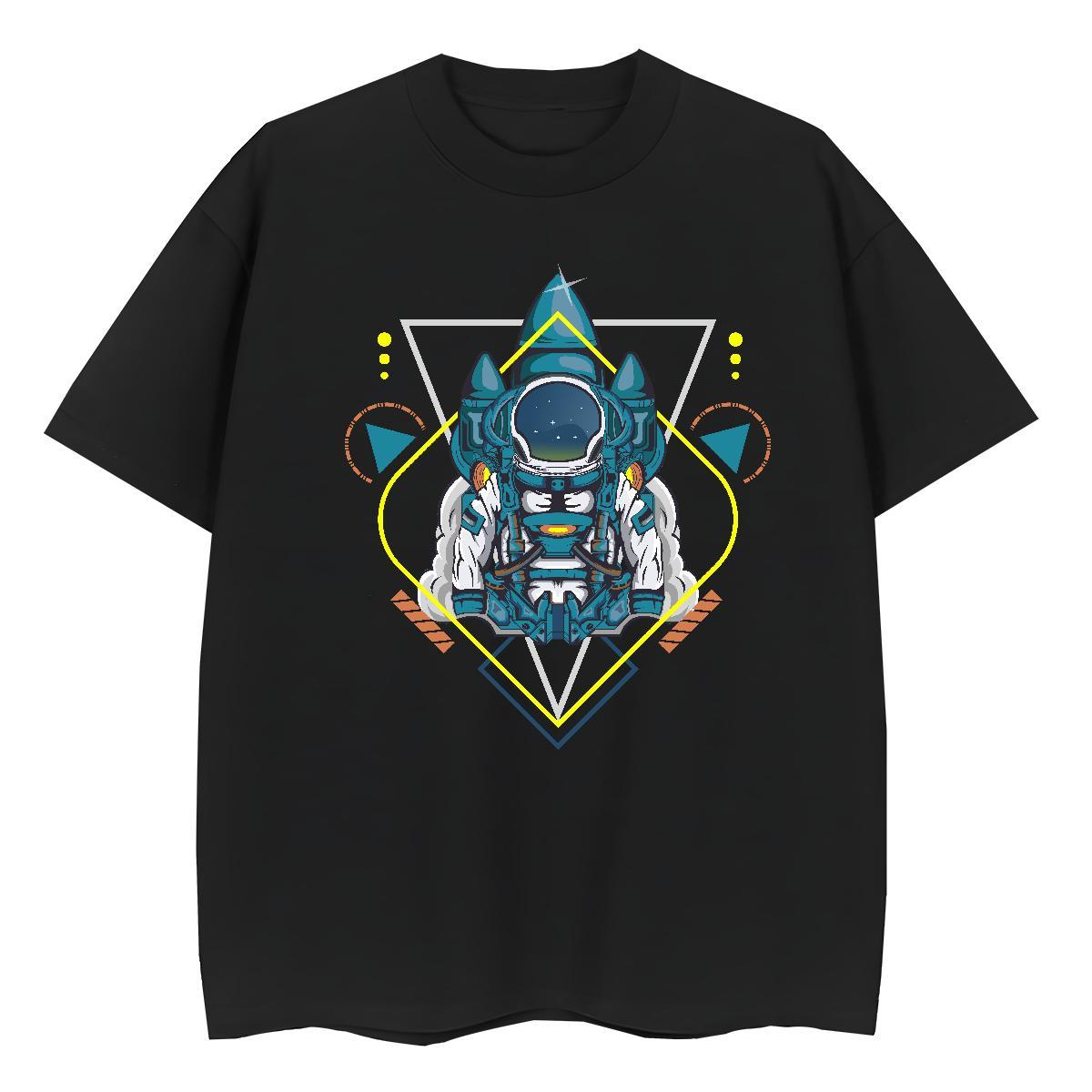 Unisex Women Tshirts 230g Cotton universe Spring Summer Womens T Shirts Breathable Crew Neck Black Oversized Tops