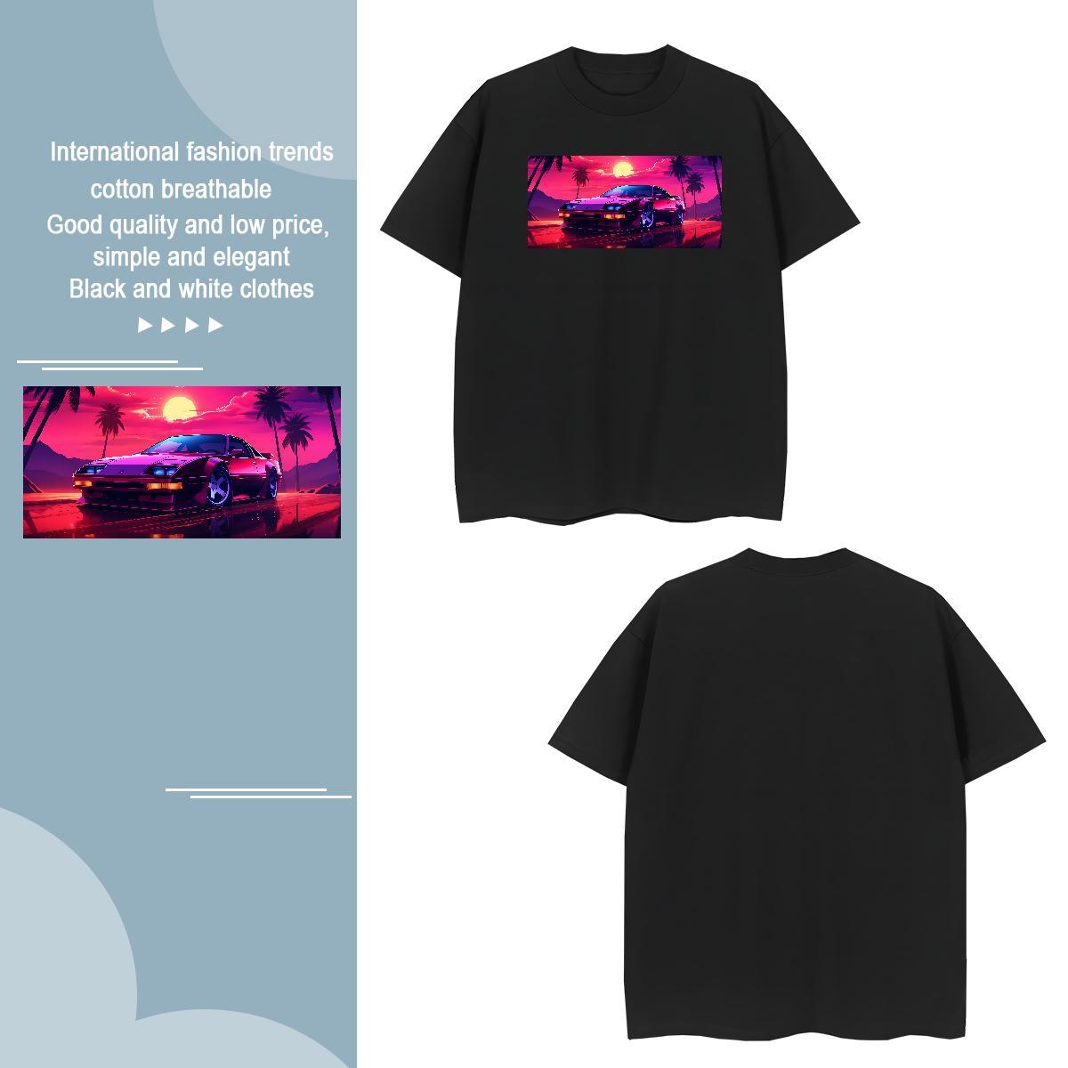 Cool Design car T-Shirts for Men Casual Men Tops Tees 230g Pure Cotton Designer Fashion Breathable Custom Cartoon Clothes