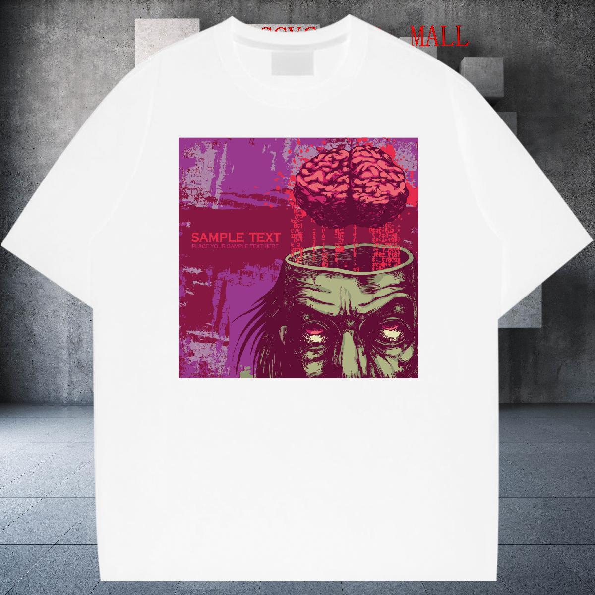 Brand Outdoor Men Tshirts scary Breathable Short Sleeve 230g Cotton T-Shirts Comfortable Customized Tees