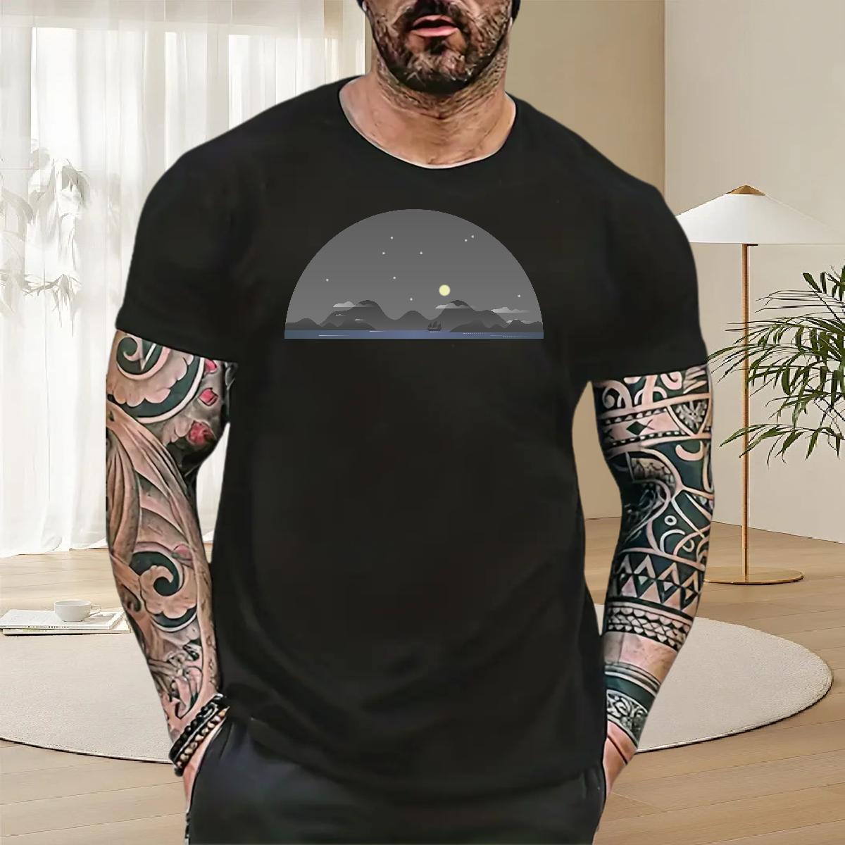 Classic Mens Tshirts Beach 100% Cotton 230g DIY Breathable sky Men T Shirts Brand Clothings