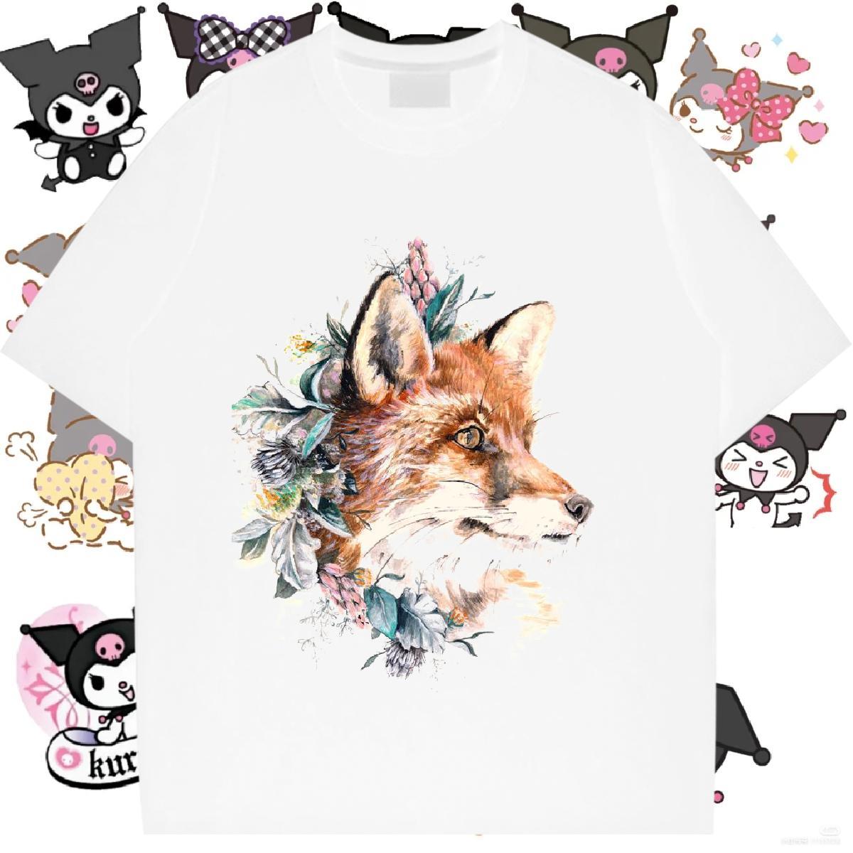 Designer Women T Shirts O Neck Short Sleeves 230g 100% Cotton Womens Tshirts Oversized fox High Street Hip Hop High quality Polos