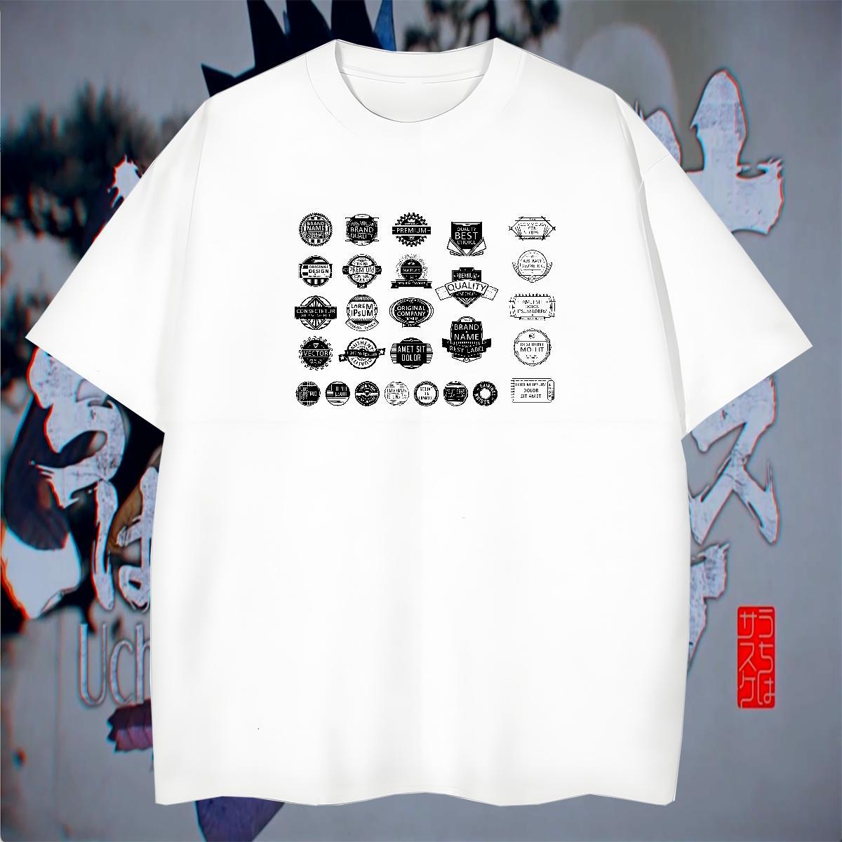 Cool Design Tshirts High Street Hip Hop 230g Pure Cotton Black Oversized Round Neck Short Sleeve letter Men T Shirts 2024 Tees