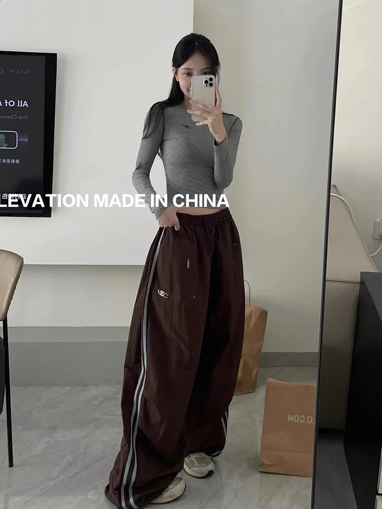 QWEEK Y2K Striped Jogger Pants Women Korean Fashion Vintage Baggy Sweatpants Oversized Kpop Style Harajuku Basic Track Trousers 240821