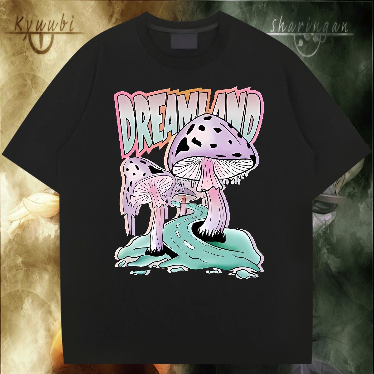 Classic mushroom Mens T Shirts Outdoor Men Tees 100% Cotton 230g 2024 Designer Short Sleeve O-Neck Cartoon Printing L-4XL Clothings