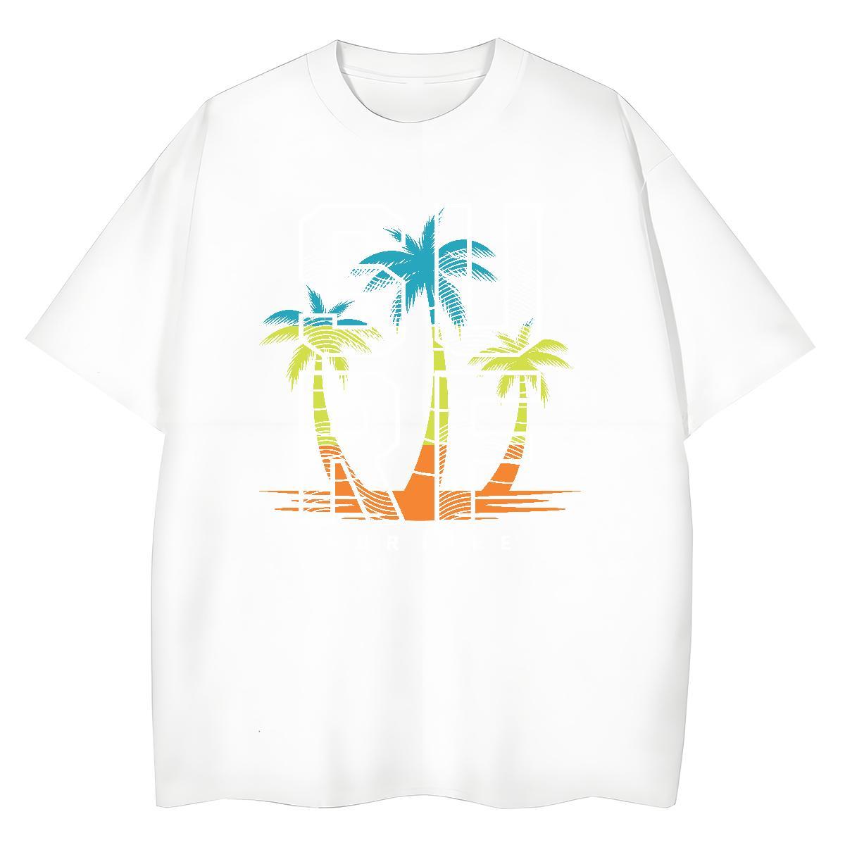 Fashion New T Shirts Women Breathable Crew Neck 230g 100% Cotton Women Tees Cartoon Printing L-4XL tree High Street Hip Hop Designer Tops Tees