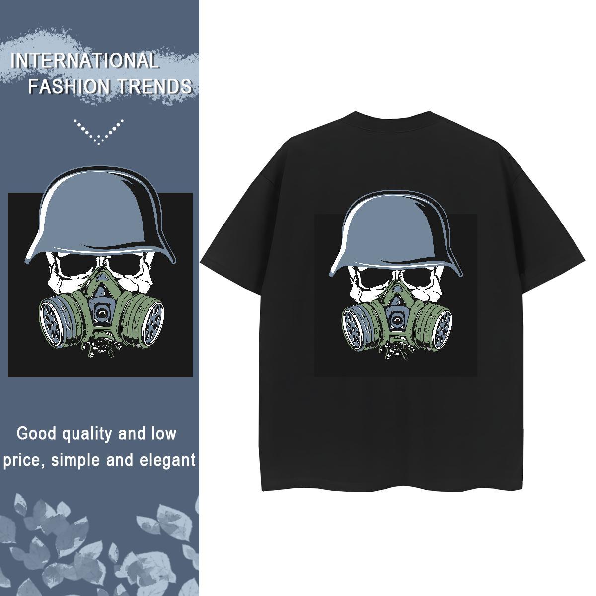 Factory Direct T-Shirts for Women 230g Pure Cotton Breathable Crew Neck Home Outdoor skull Women Tshirts Brand Cartoon Printing L-4XL Tee Shirt