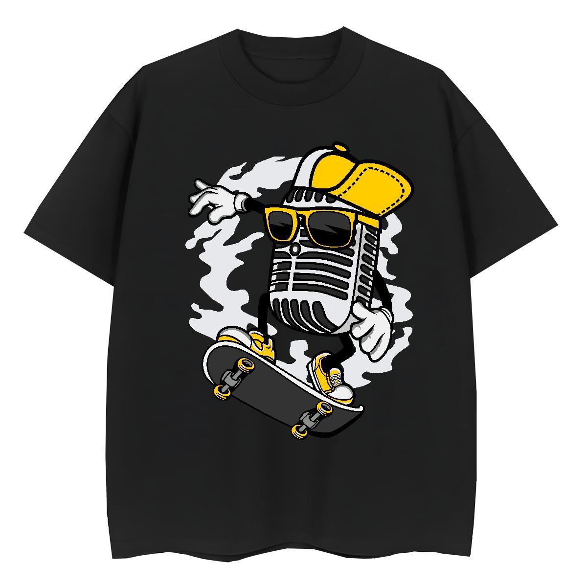 Brand T Shirt For Woman Round Neck Short Sleeve 100% Cotton 230g Women Tshirts Anime Oversized microphone Street Casual Loose fit Wear