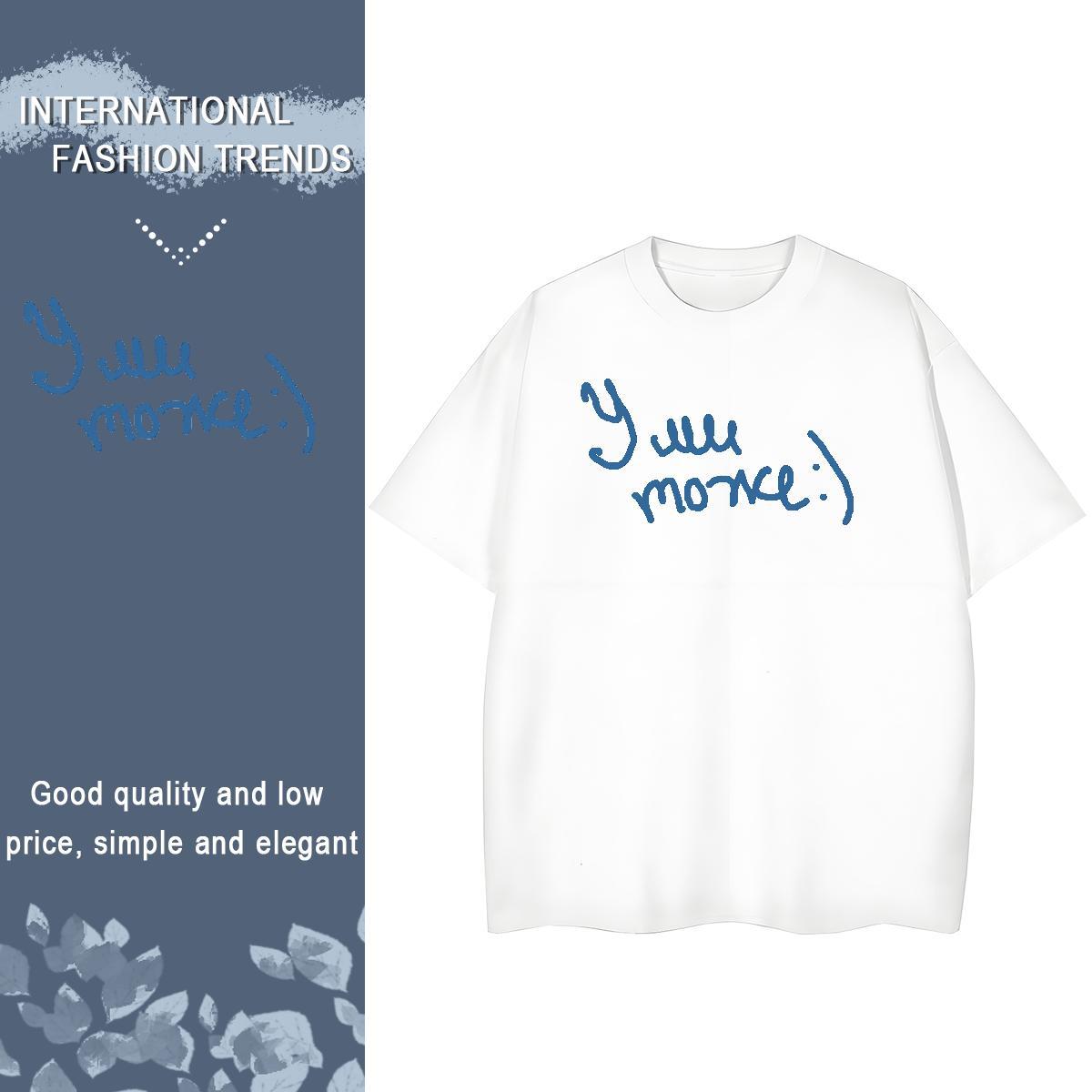 Free Shipping Womens Tshirts 230g Cotton letter Casual Beach Womens T Shirts Crew Neck Breathable Cartoon Floral Printing Tee Shirt