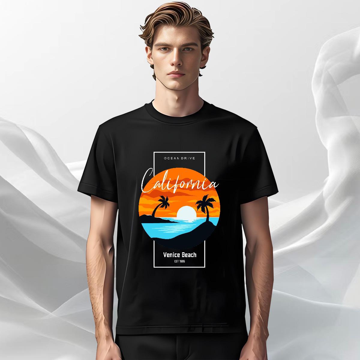 Comfortable Men Tees Anime Printing Street 230g 100% Cotton Graphic Short Sleeve Soft sea Men T Shirts DIY Customized Tops Shirt