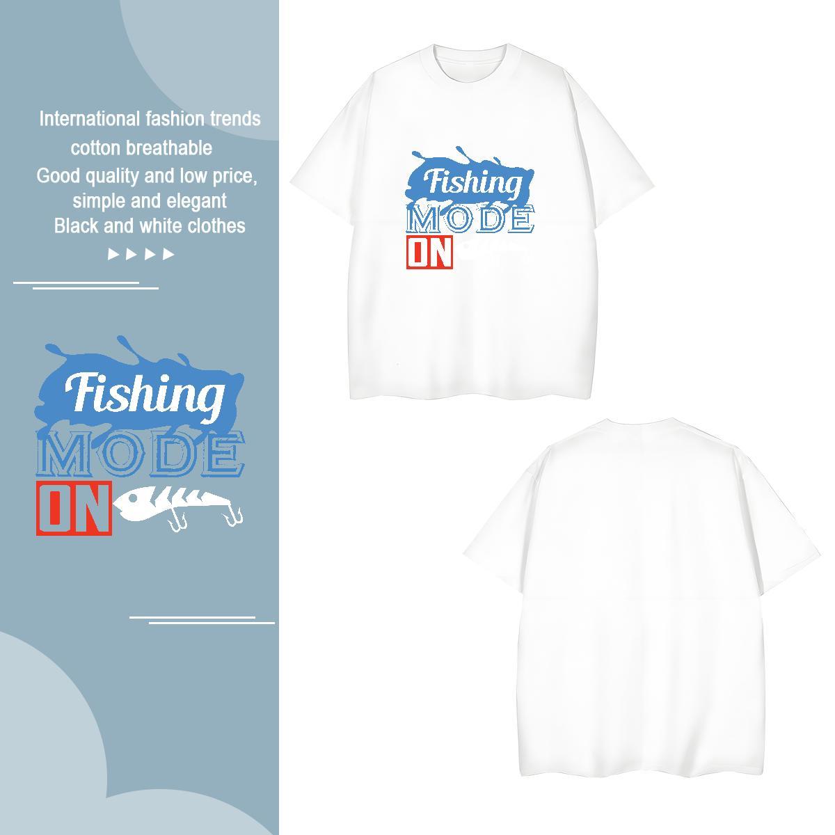 Cool fish Men T Shirts Hip Hop Street Men Tops Tees 230g Pure Cotton Free Shipping Breathable Short Sleeve Oversized 4XL Clothings