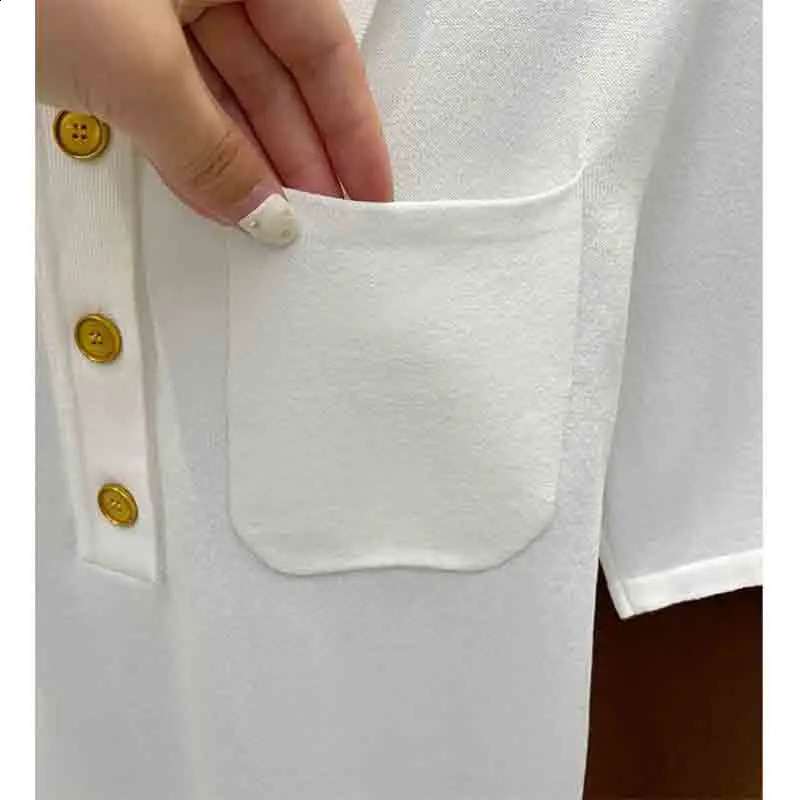 Women Clothing Knitted Polo Shirts Korean Fashion Summer T-Shirt Versatile Solid Female Casual Loose Short Sleeve Thin Tops 240822