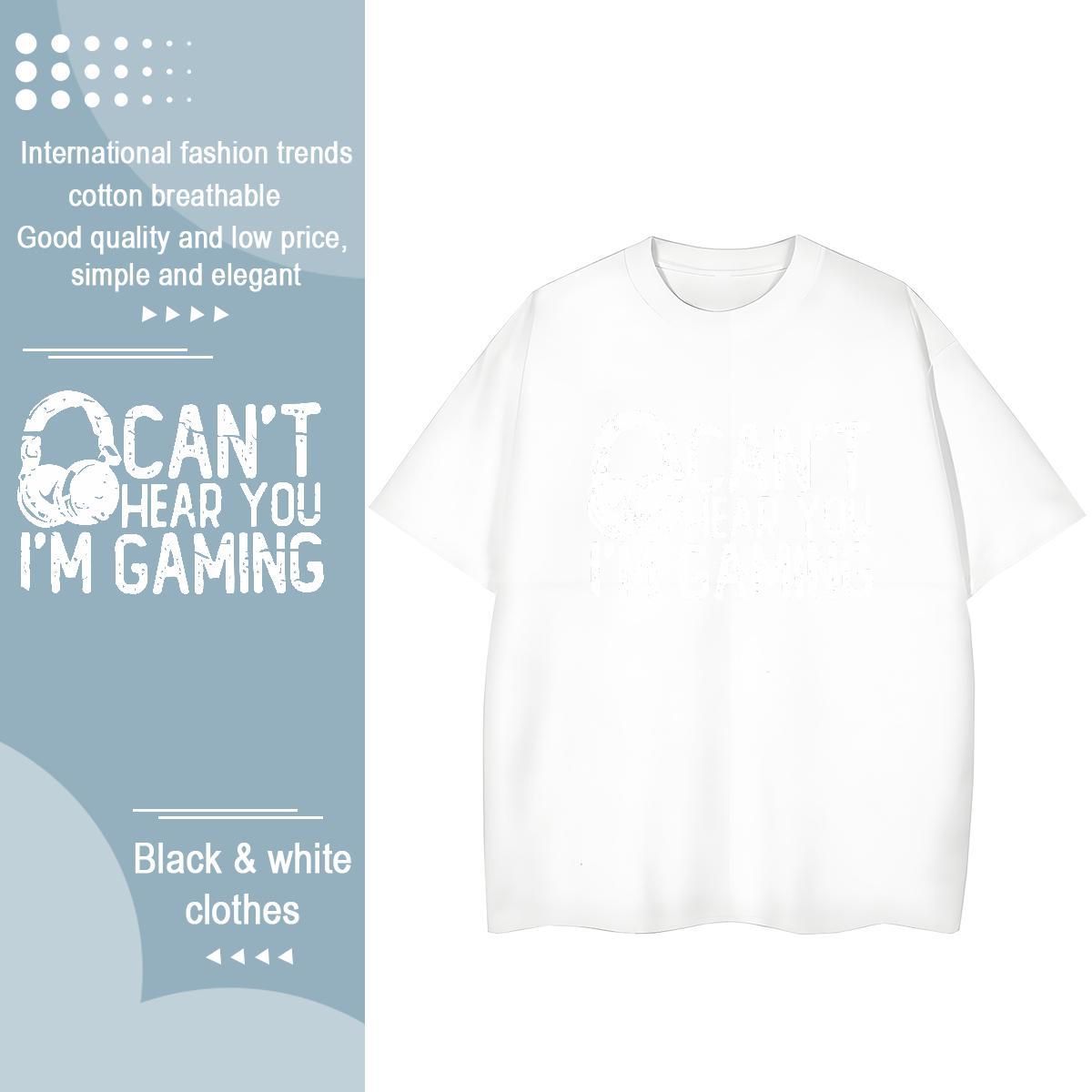 Comfortable Couples T Shirts 230g Cotton letter Casual Daily Wear T Shirt For Woman Crew Neck Black Oversized Tops