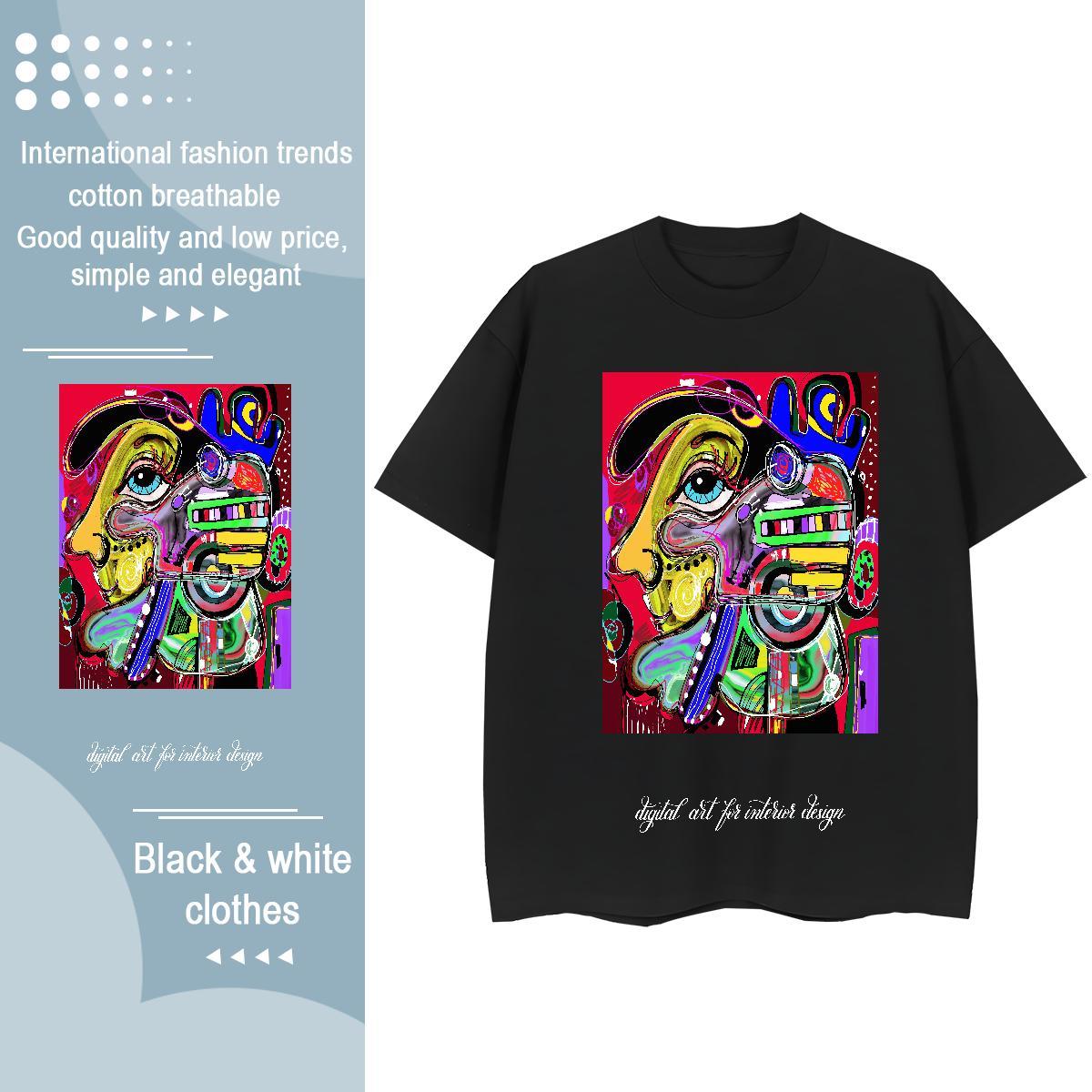 DIY T Shirt For Woman Breathable Short Sleeve 230g Cotton Woman Tshirt Skull ET Spring Summer Loose Wear