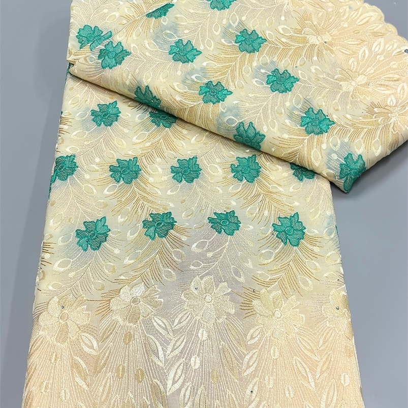 DuBai Swiss Voile Stones Lace Fabric High Quality African Cotton Dry Lace Fabric Nigerian For Women Evening Party Dresses 240821