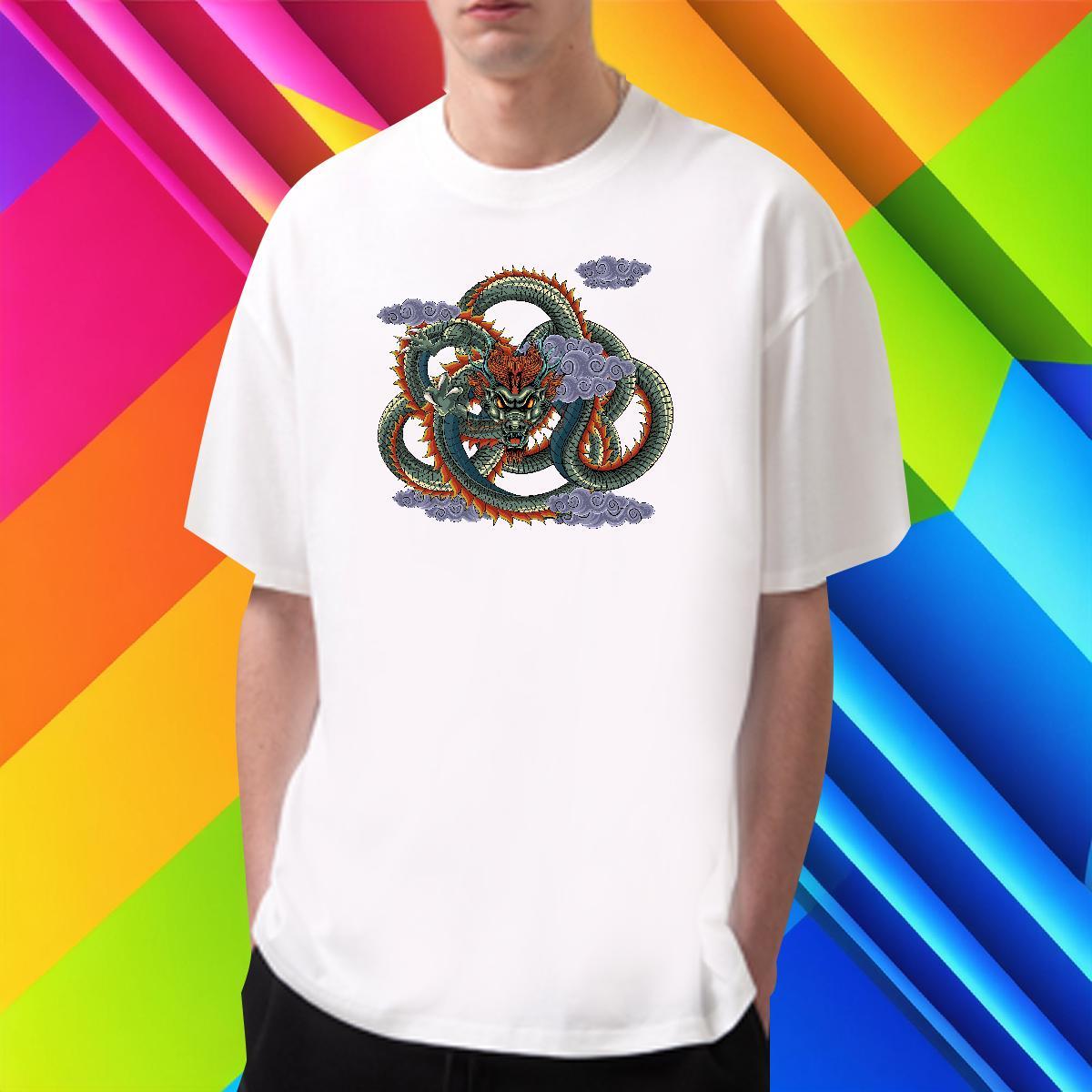 Designer dragon Men T Shirts Sport Men Tees 230g Pure Cotton Wholesale Breathable Short Sleeve Cartoon Print Clothes