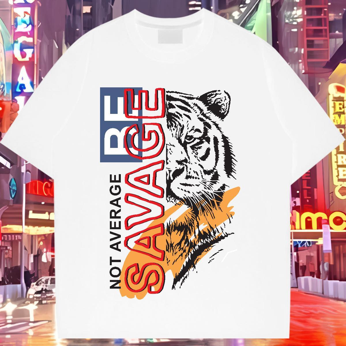 Casual New T Shirt For Woman Crew Neck 230g 100% Cotton Women Tees Oversized tiger Spring Summer Nice Tops Tees