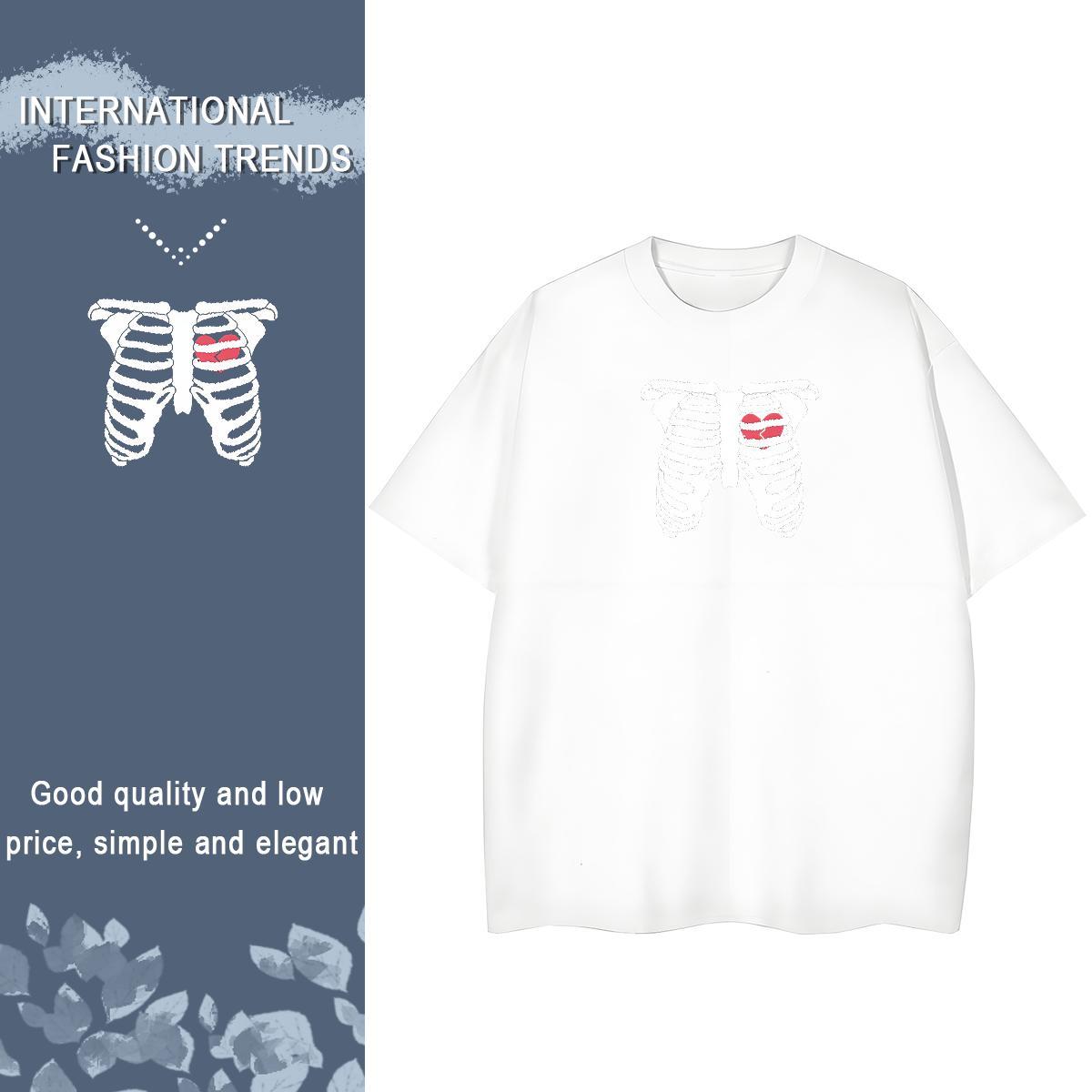 Casual New T-Shirts 100% Cotton 230g Breathable Soft Sports Casual skull Womens Tshirts Free Shipping Customized Clothings