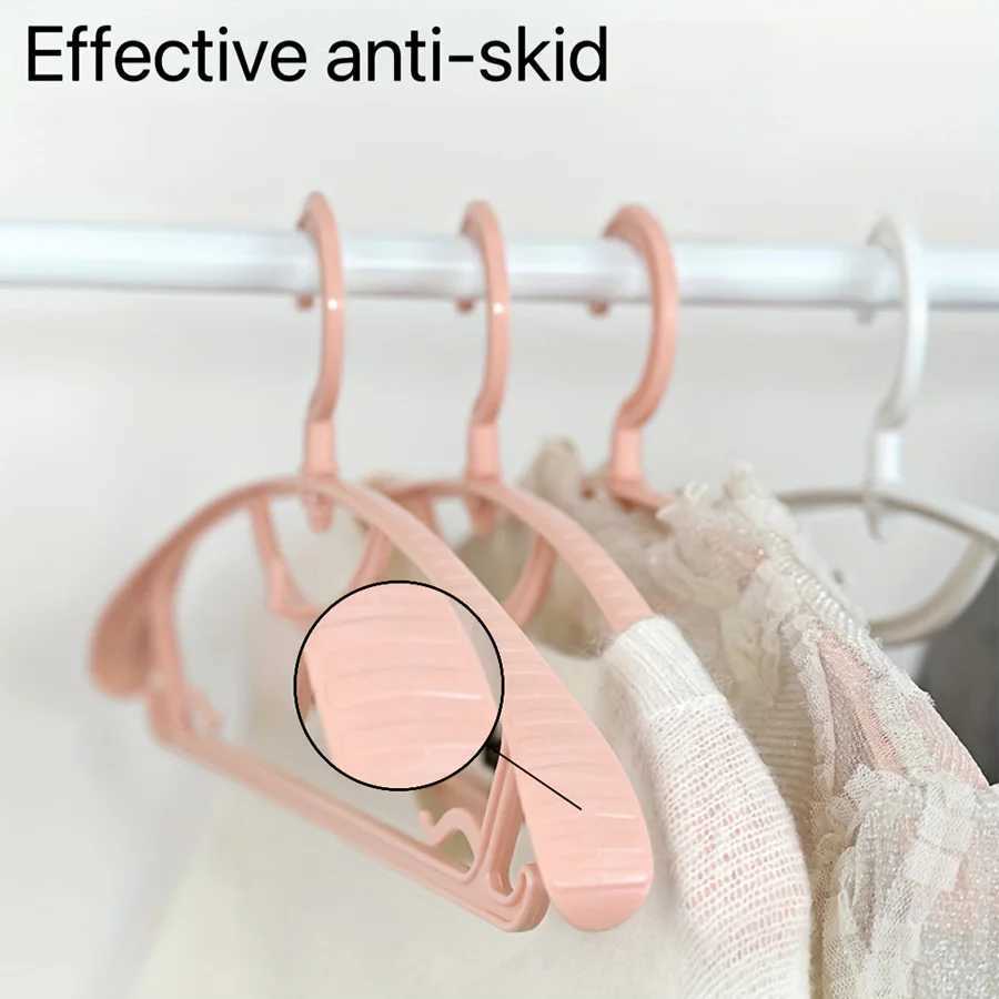 10-Pack Wide Shoulder Thickened Plastic Clothes Hangers with 360 Rotatable Hook Non-Slip Hangers for Closet Organization and GXJ240216