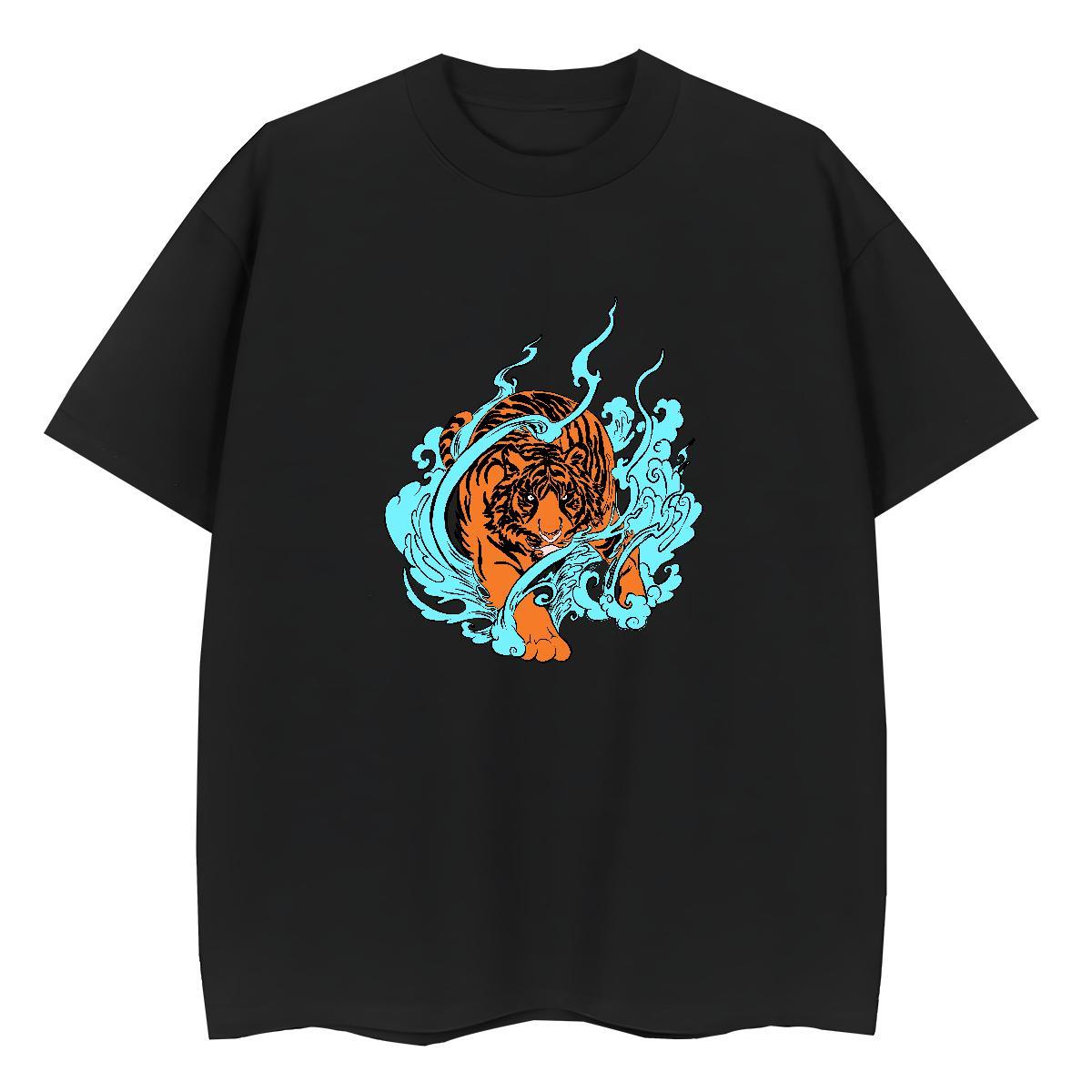 Casual New T Shirts Women Breathable Soft 100% Cotton 230g Lady T shirt Custom Printed tiger Casual Sport Nice Polos