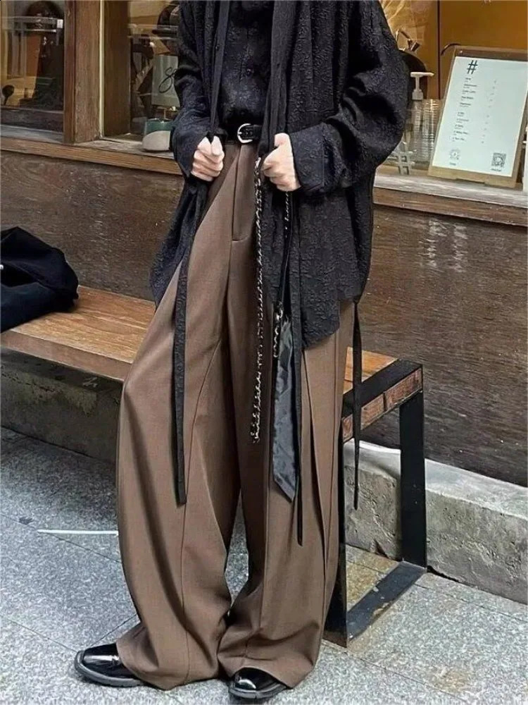HOUZHOU Vintage Japanese Style Woman Oversize Suit Pants Patchwork Harajuku Y2k Baggy Gothic Korean Fashion Streetwear Trousers 240821