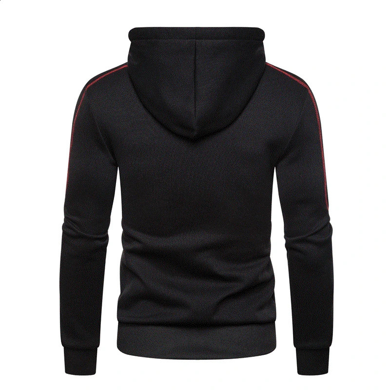 Mens hooded sweatshirt black and white military green red color block wool cool casual winter clothing 240822