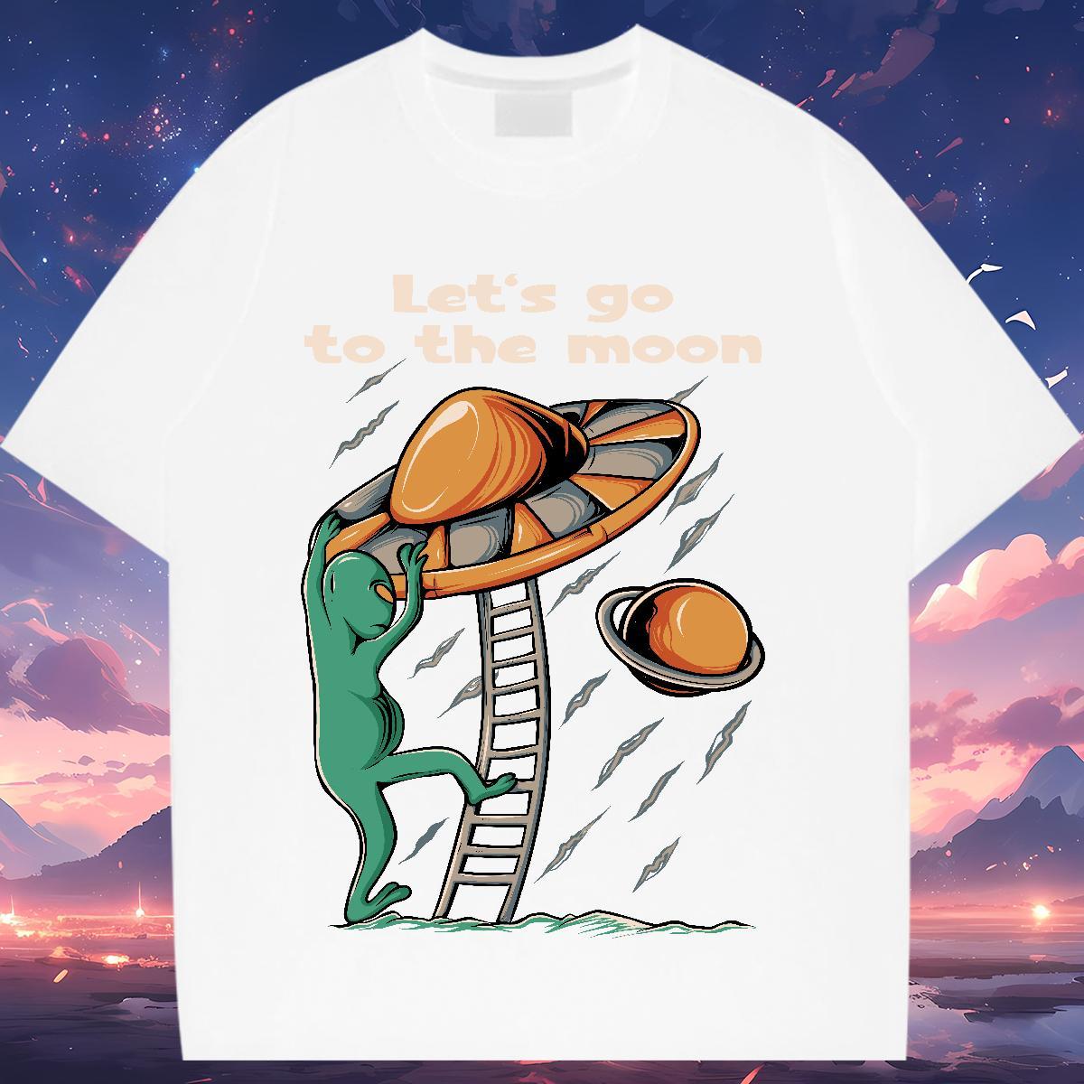 Fashion New T Shirt For Woman Round Neck Short Sleeve 230g 100% Cotton Lady T shirt Custom Printed ET Street Casual Loose fit Tees