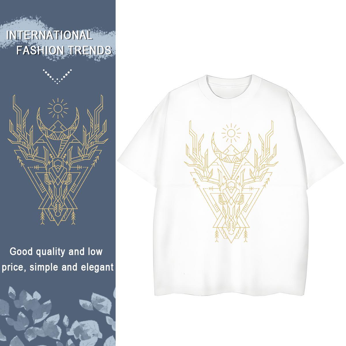 Designer Women Tshirts 230g 100% Cotton Geometric line Outdoor T Shirts Women Breathable Short Sleeve Plus Size Custom Tops Shirt