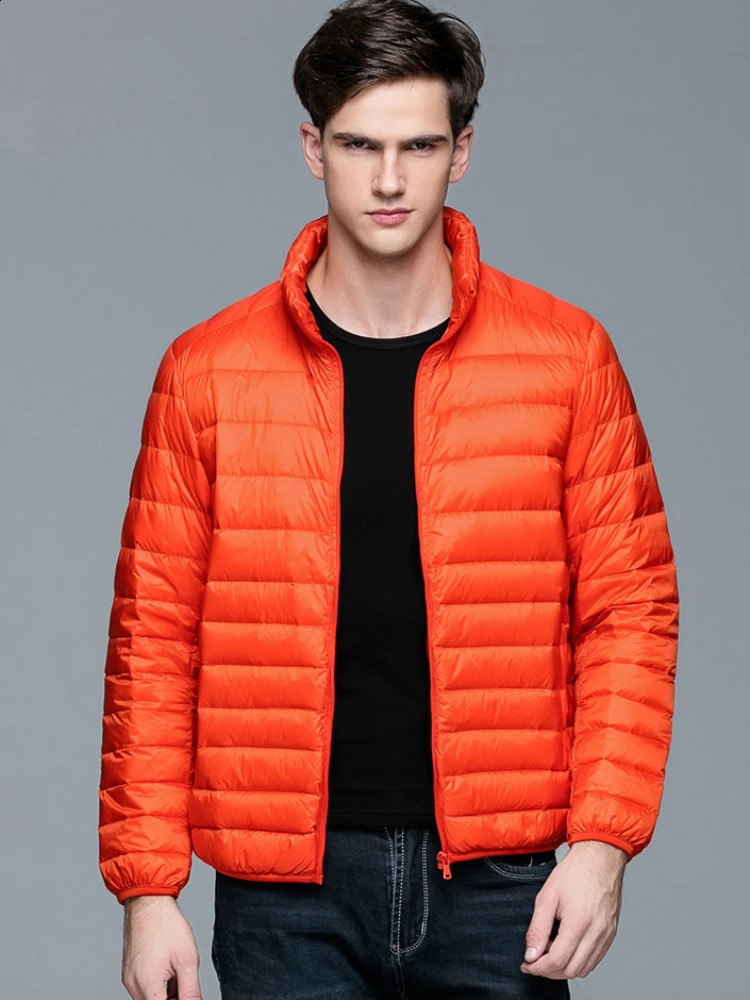 autumn and winter mens duck down jacket ultrathin insulated spring standing collar 240822