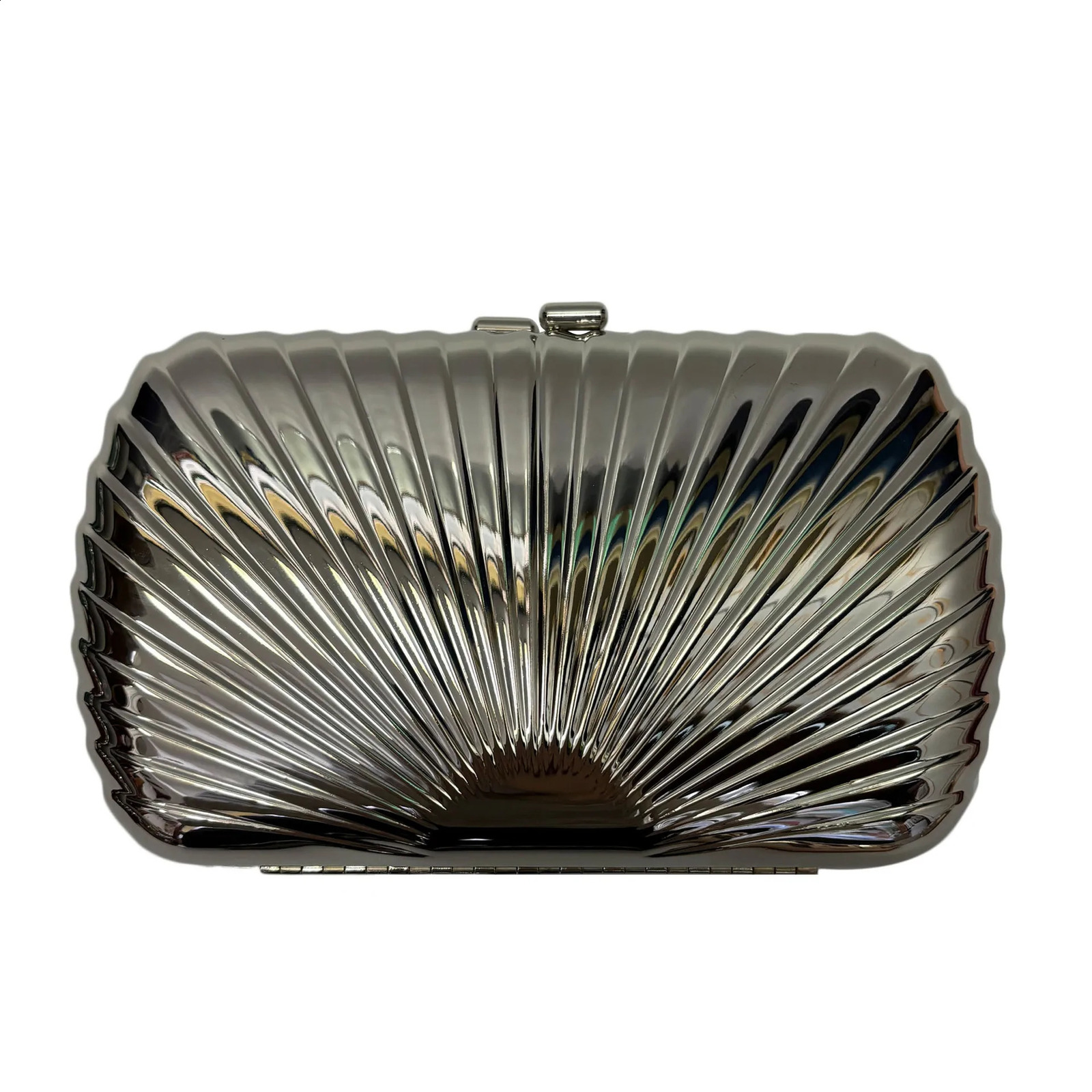 Fashion Metal Box Clutch Bag for Women Chains Shoulder Crossbody Elegant Glitter Evening Party Purses 2024 240821