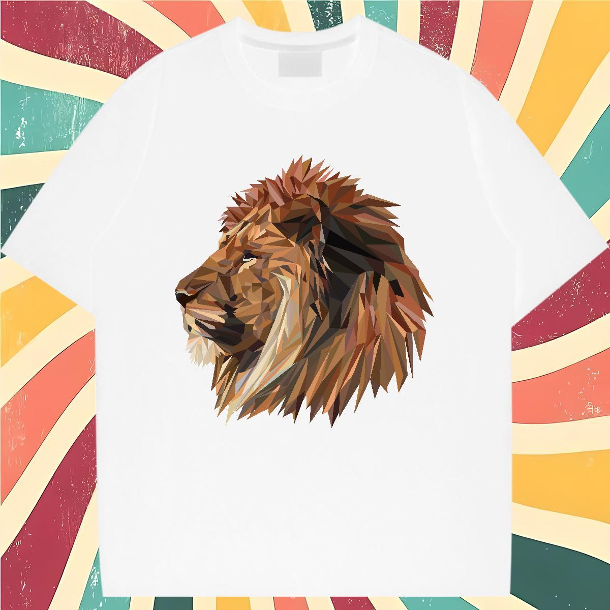 Stylist T-Shirts for Women Breathable Soft 230g Pure Cotton Lady T shirt Cartoon Anime lion Summer Casual High quality Tee Shirt