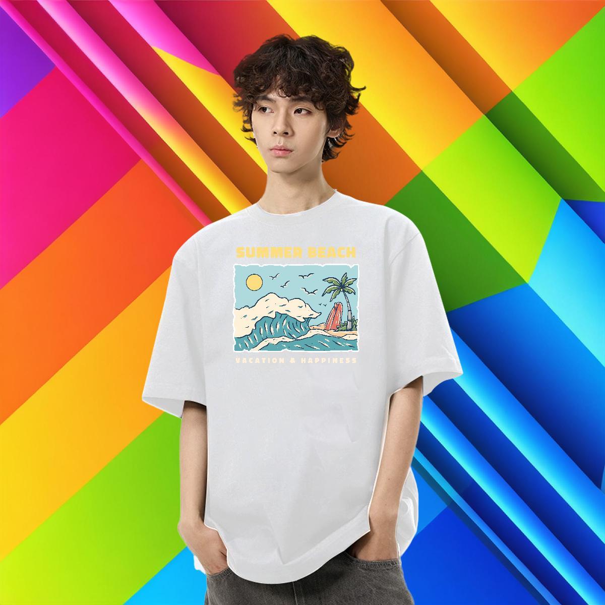 Cool Men Tshirts Hip Hop Street 230g Pure Cotton Black Oversized Breathable Soft sun T-Shirts for Men Customized Wear