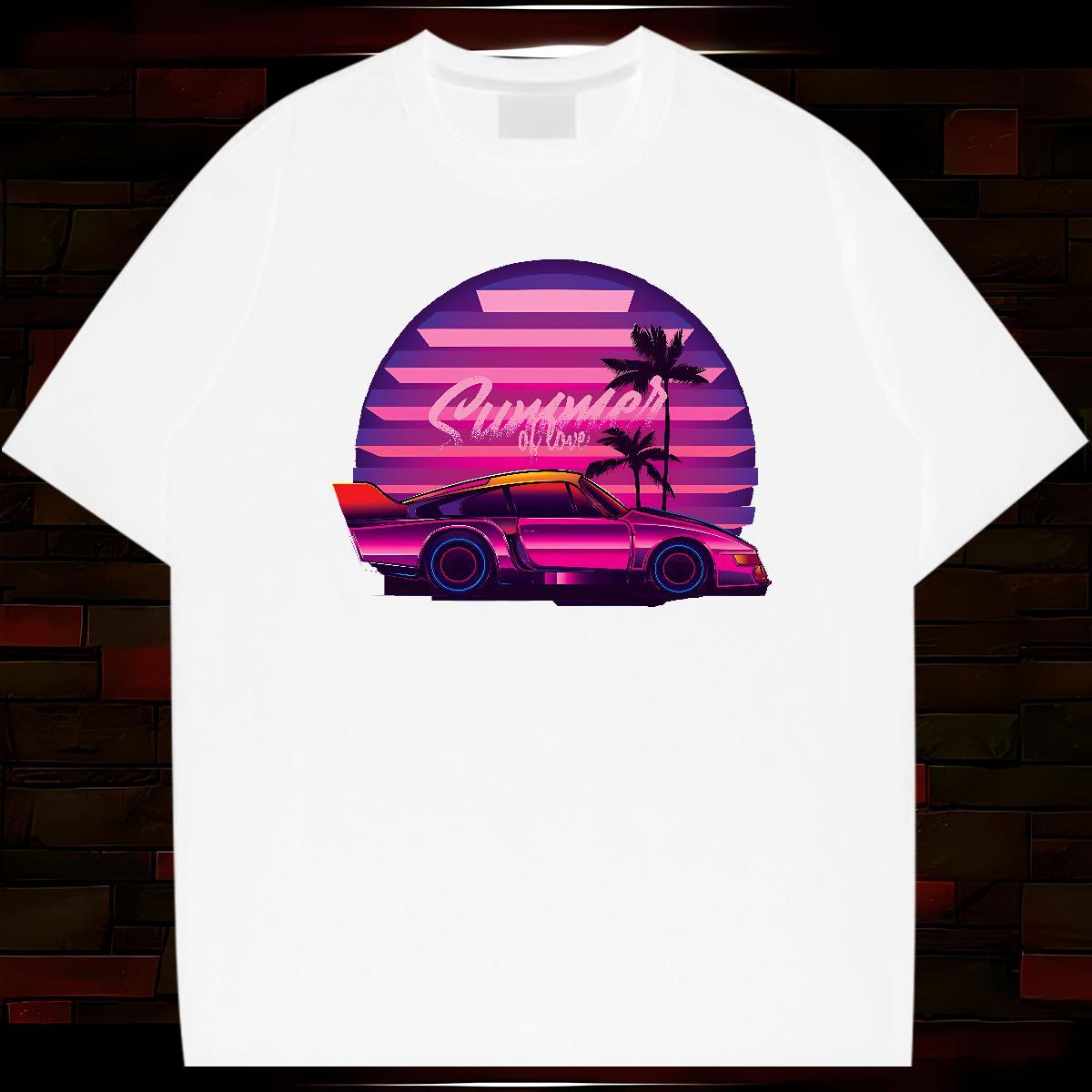 Free Shipping car Men T Shirts Street Wear Tshirt for Man Woman 230g Cotton Fashion Designer Breathable Short Sleeve Black Oversized Top Tees