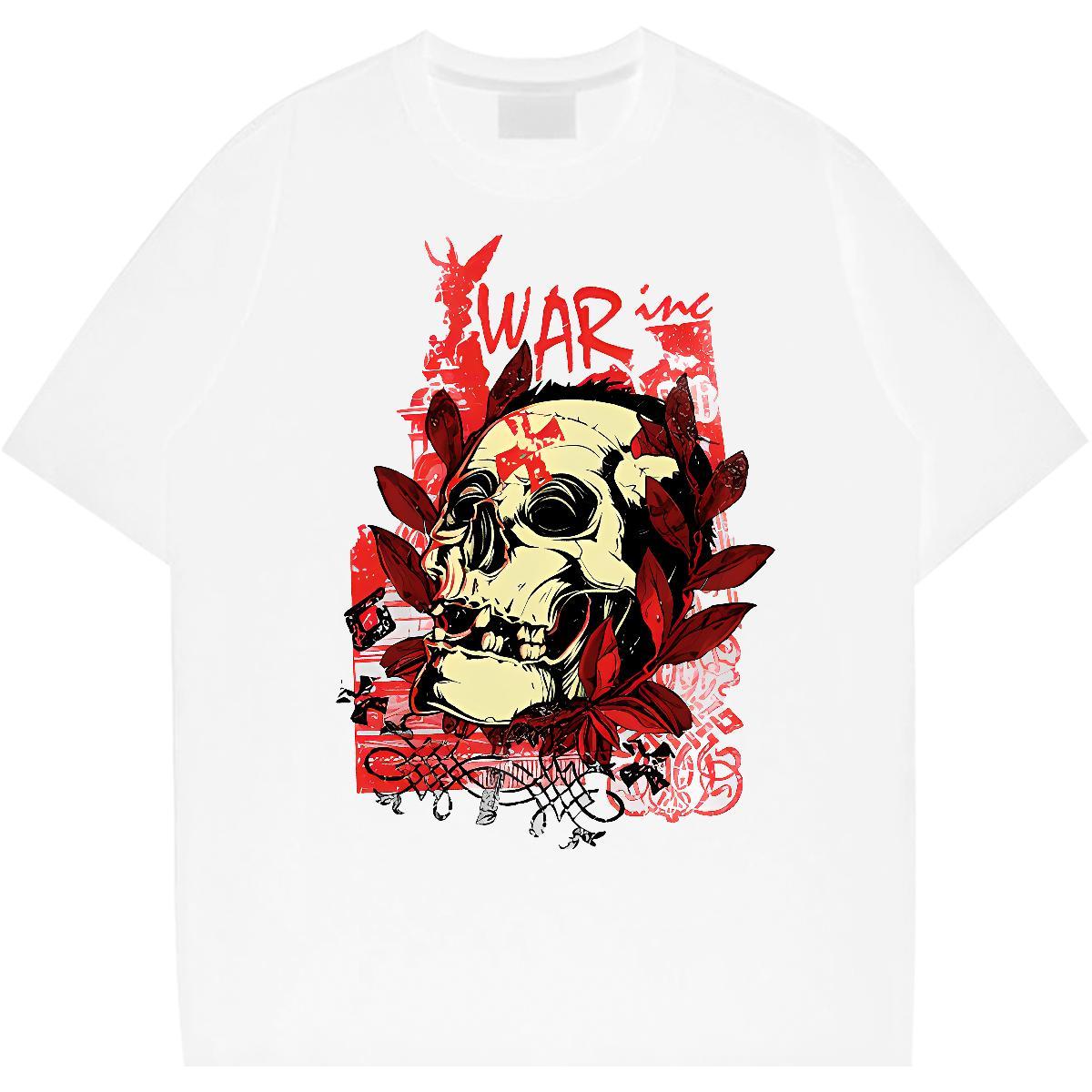 Factory Direct Tshirt for Man Woman 100% Cotton 230g Street Casual skull Breathable Short Sleeve T Shirt For Man TOP Quality DIY Printed Tshirts