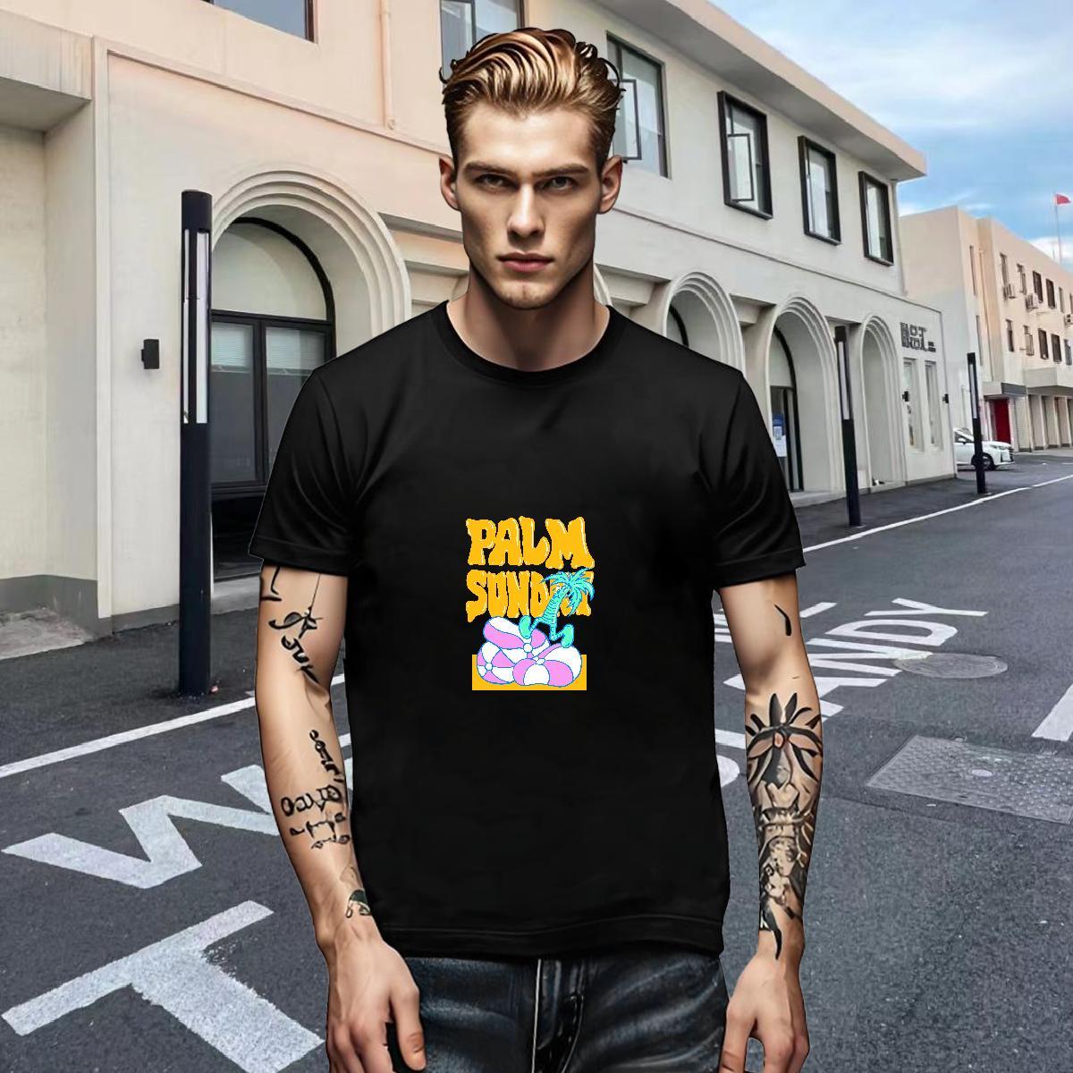 Wholesale Tshirts Hip Hop Street 230g Pure Cotton Oversized 4XL Round Neck Short Sleeve beach Man T Shirts Factory Direct Clothes