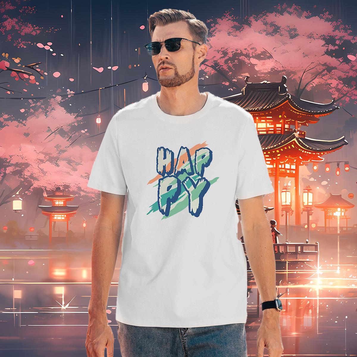 Factory Direct Home Outdoor Couples T Shirts happy Breathable Crew Neck 100% Cotton 230g T-Shirts for Men Cool Design Oversized Clothings