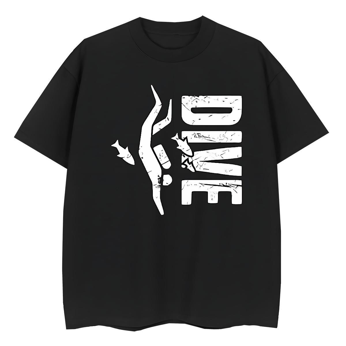 Lady Woman Tshirt 230g Pure Cotton English Sports Casual Womens T Shirts O-Neck Short Sleeve Plus Size Cartoon Wear