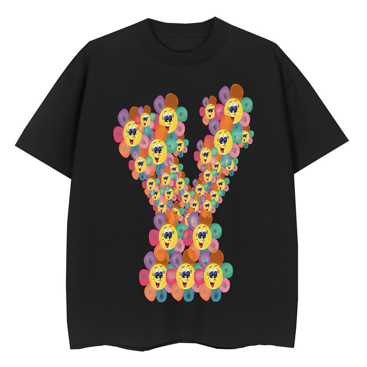 Unisex Women Tshirts 230g 100% Cotton painting Casual T-Shirts for Women Round Neck Short Sleeve Anime Print Top Tees
